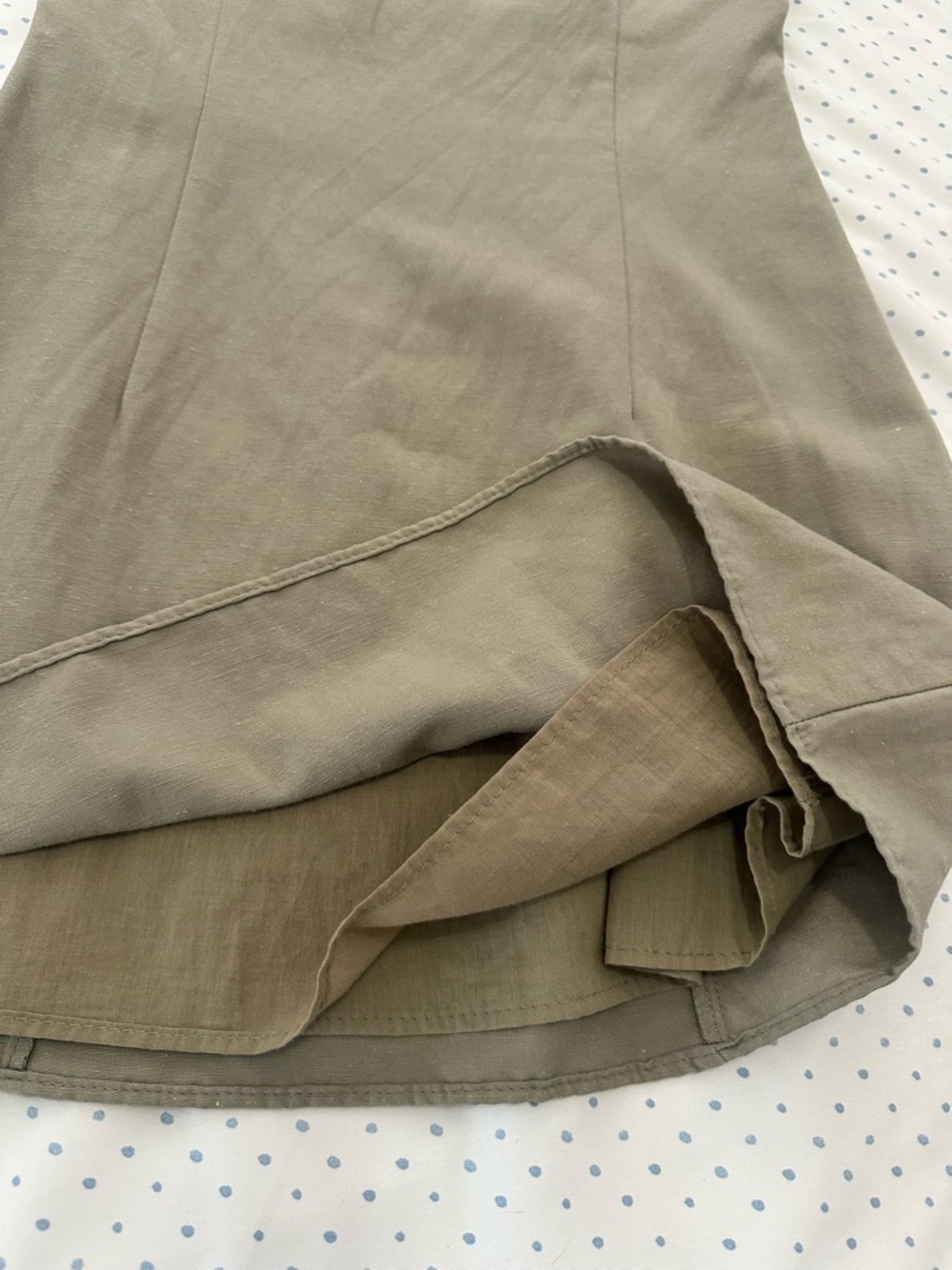 Zara Olive Green Dress Blend V-Neck Knot Dress – Above Knee – Size S – NWT - Picture 8 of 8